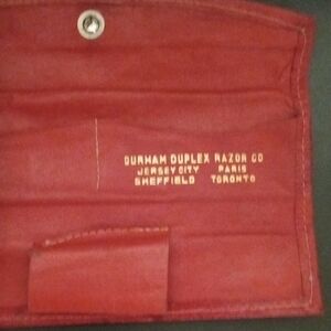 Durham Duplex Razor Co. Red Leather Razor Roll